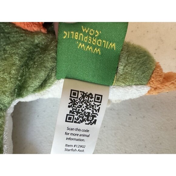 2 Wild Republic stuffed starfish plush realistic TAG green orange 2014 Cuddlekin - Picture 3 of 16
